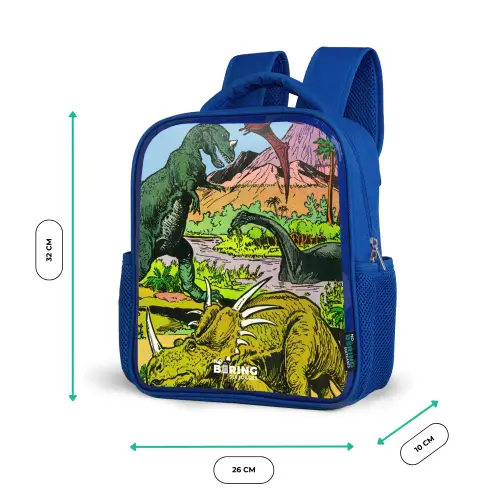 Feest in Dinosaurusland Kinderrugzak - Blauw middel -productfoto_formaten
