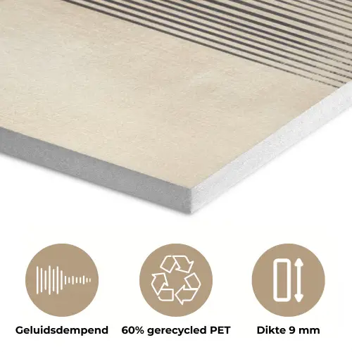 Boog -  Strepen - Minimalistisch - Zwart PET vilt klein -closeup_NL