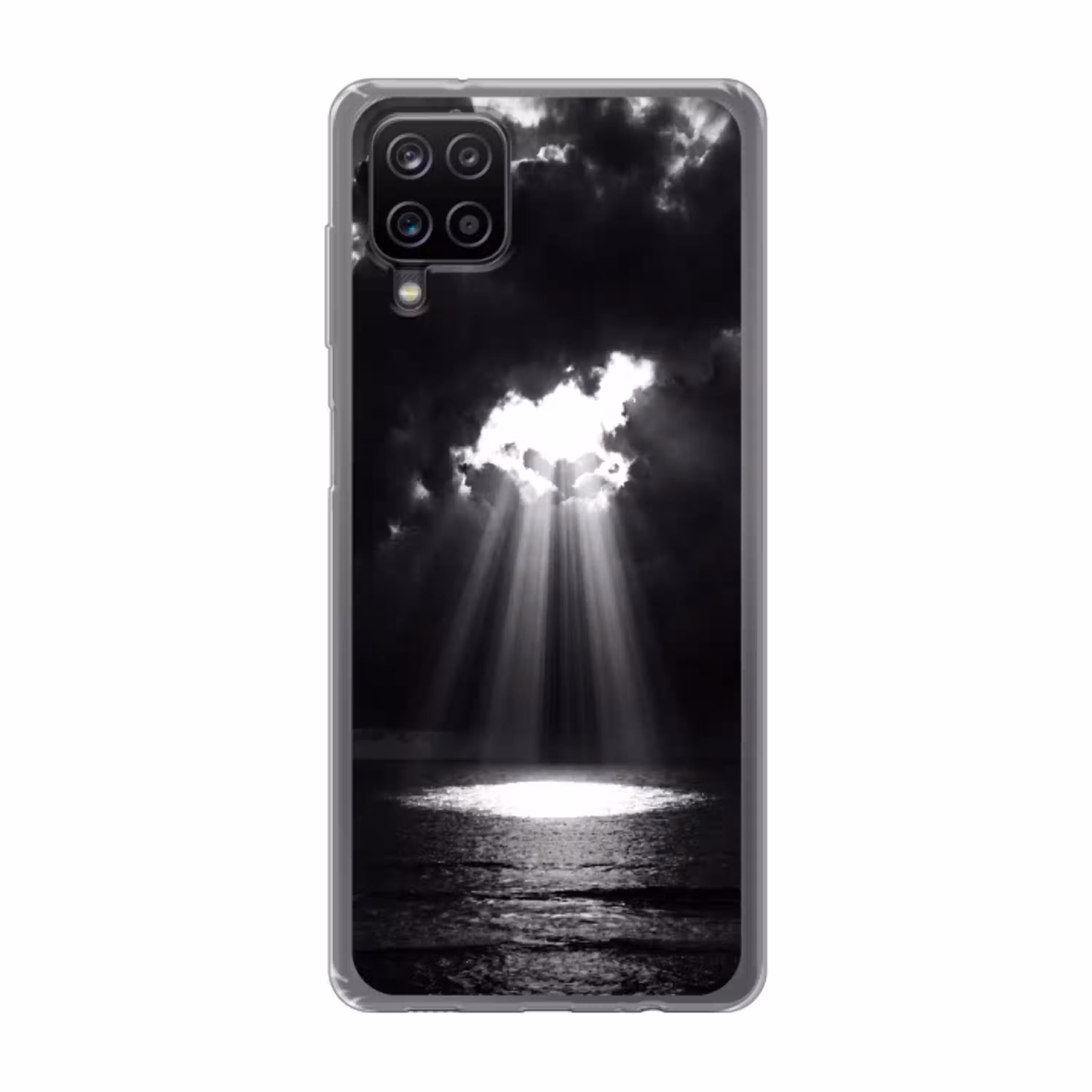 Licht - Wolken - Zee - Zwart-wit - Natuur Telefoonhoesje Samsung Galaxy A12 klein -3d
