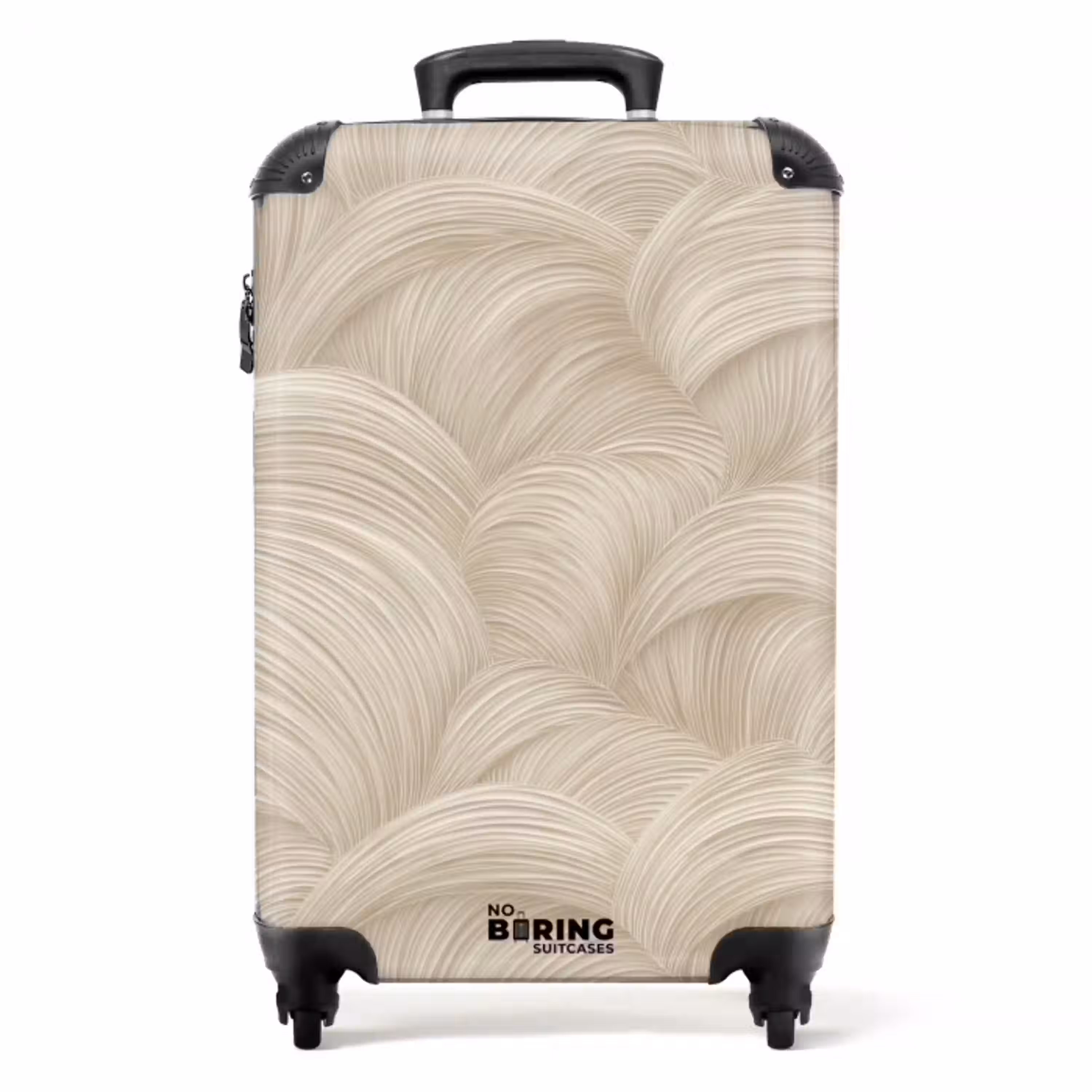 Bogen - Patroon - Beige NBS - Handbagage koffer - Volwassenen Unisex middel -productfoto_recht