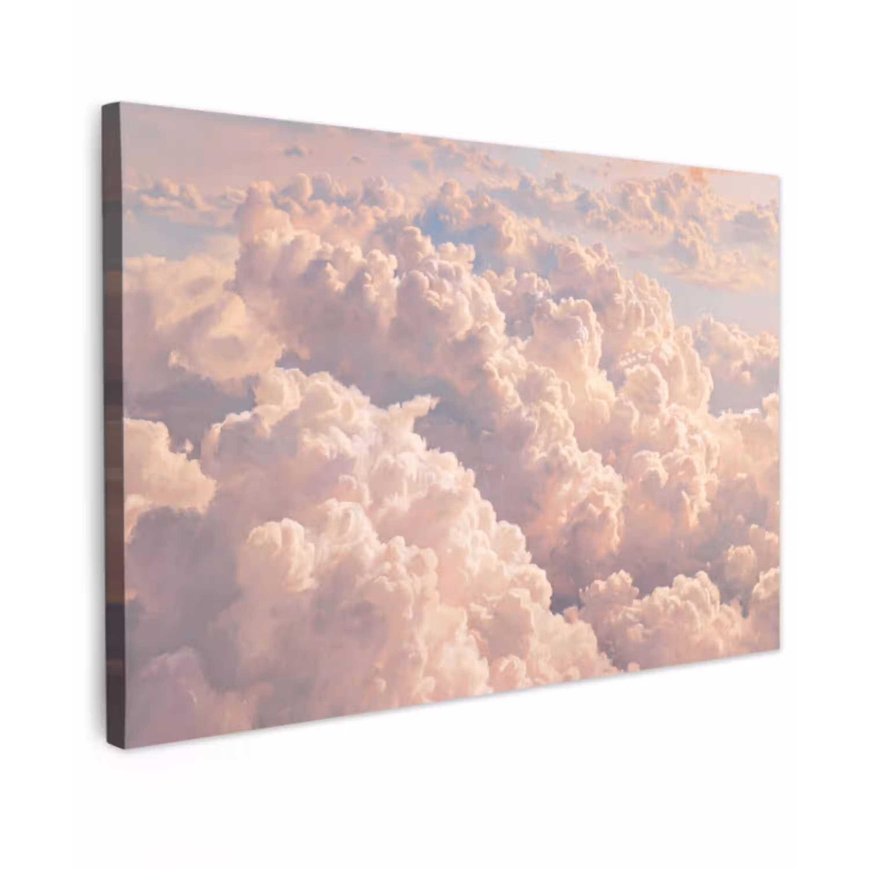 Wolken - Zonsondergang - Natuur - Pastel - Roze canvas 2cm klein -z3d