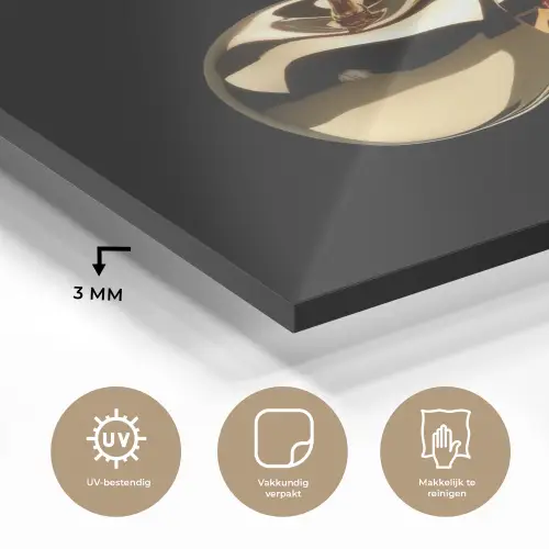 Kersen - Zwart - Goud - Chrome plexiglas 5mm klein -sfeer2