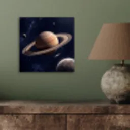 Planeten - Saturnus - Ruimte aluminium wit klein -sfeer2