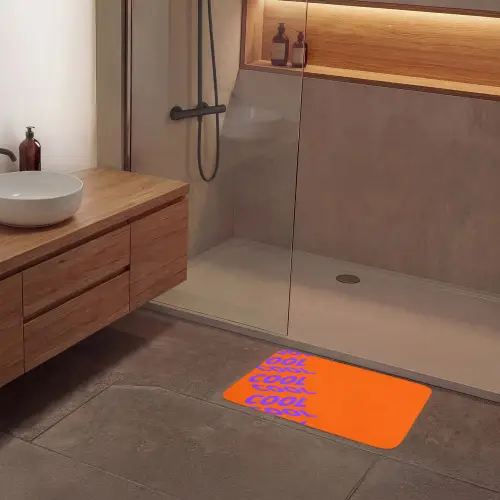 Cool - Paars - Oranje Badmat klein -sfeer2