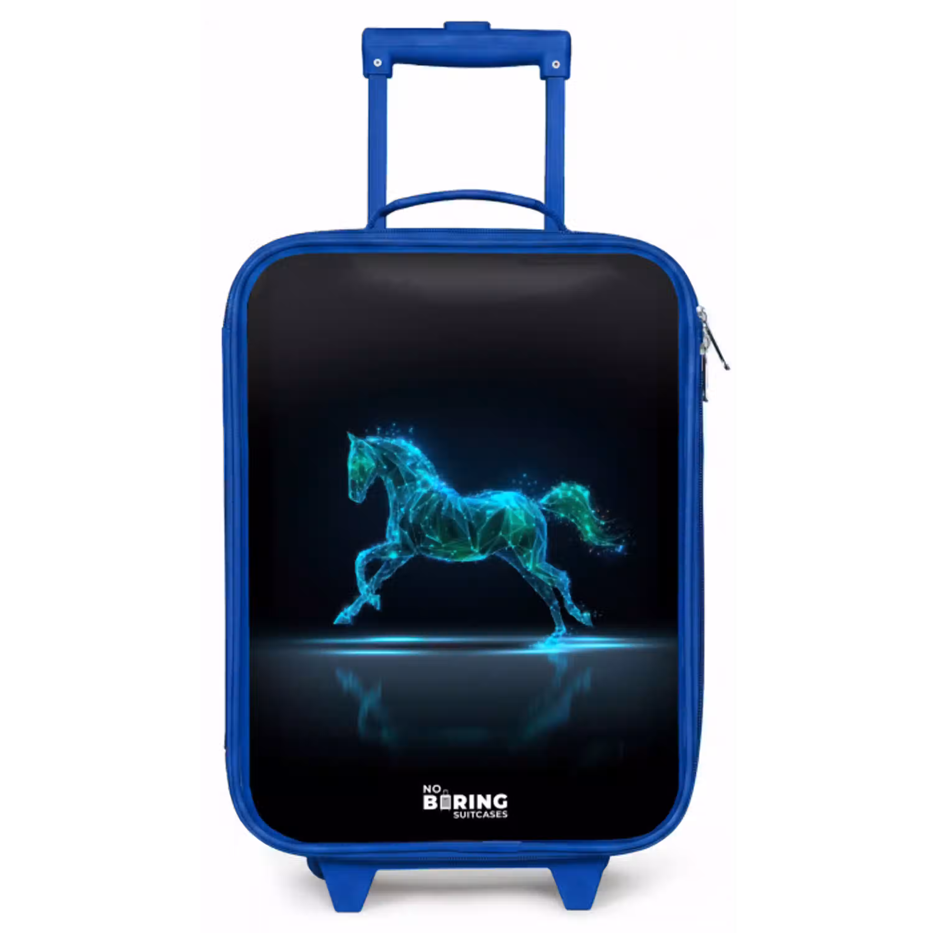 Futuristisch galopperend paard Kinderkoffer - Blauw klein -zz3dotto