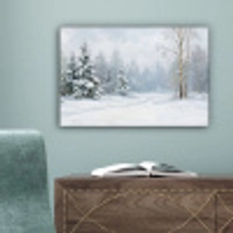 Bospad - Dennen - Sneeuw - Winter - Rustgevend canvas 2cm klein -sfeer4