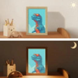 T-Rex - Blauw - Wolken - Zonnebril Light Box met kabel klein -sfeer3_kind