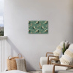 Kersenbloesem - Kraamvogels - Groen Tuinposter op houten frame 2 cm dik klein 845 -sfeer1