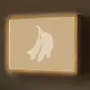 Bananen - Beige - Lijntekening - Minimalistisch Light Box met batterij (Wandlamp) middel -z3d_website