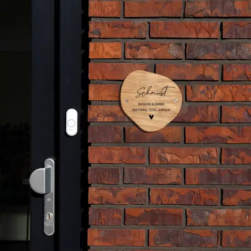 Licht hout - Sierlijk Naambord Organisch middel -sfeer1
