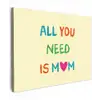 Hartje -  Moeder - Tekst - Kleurrijk canvas 2cm middel -z3d