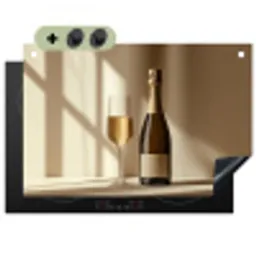 Champagne - Beige - Schaduw - Bubbels Inductie beschemer met haakjes klein -3d
