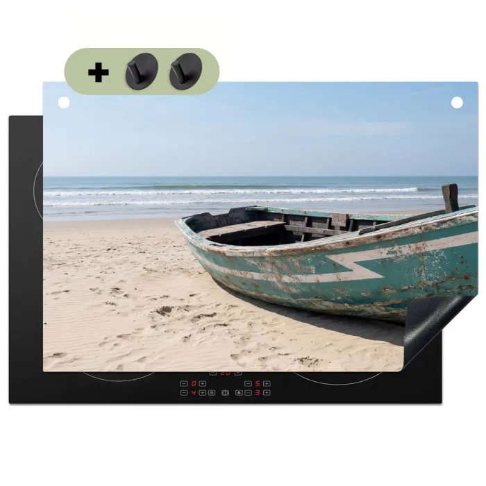 Boot - Zandstrand - Zee Inductie beschemer met haakjes klein -3d