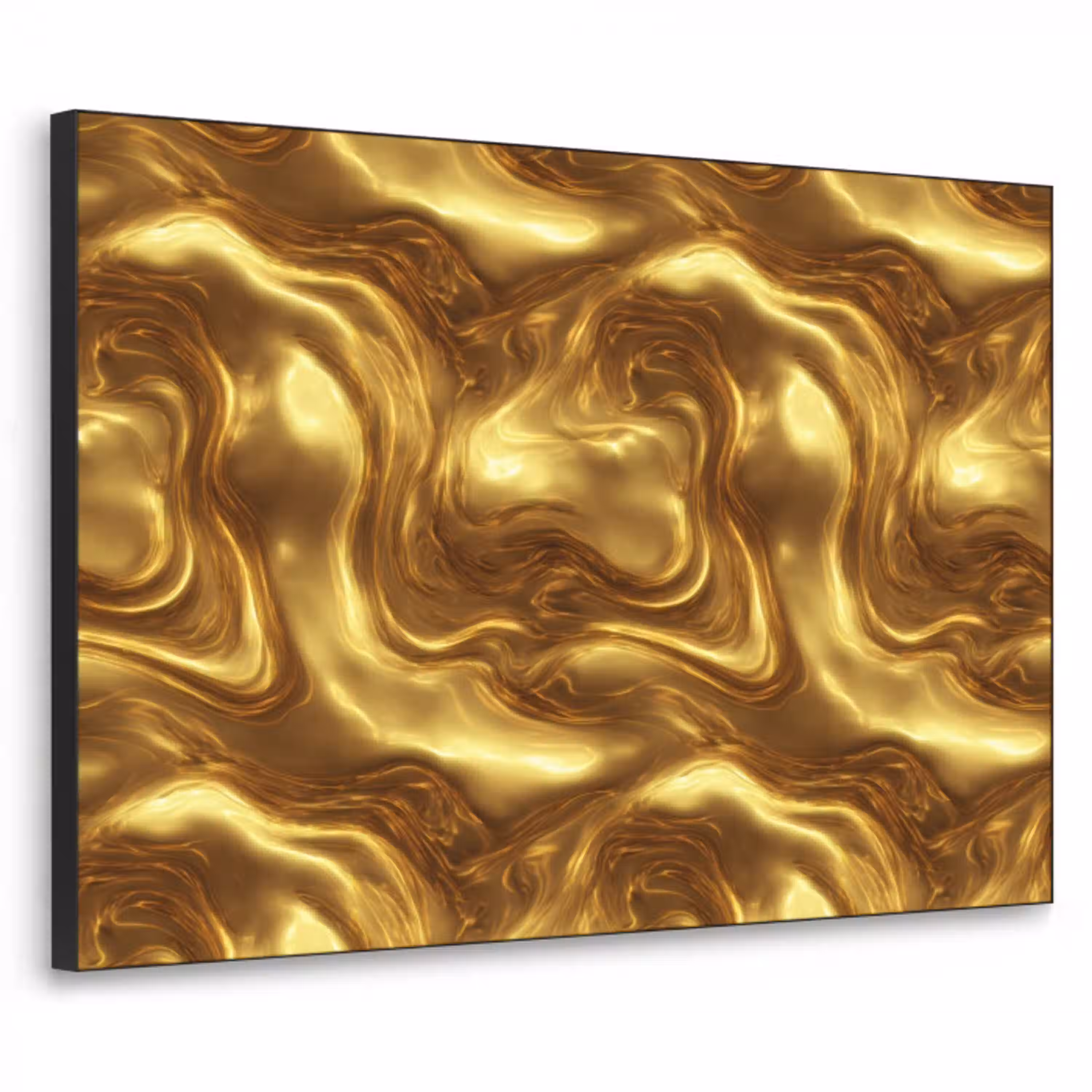 Textuur - Vloeibaar - Organisch - Goud Textielframe zwart klein 947 -3d