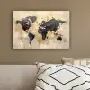Wereldkaart - Goud - Zwart - Abstract canvas 2cm klein -sfeer3