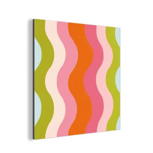 Banen - Golven - Kleurrijk - Verticaal aluminium wit klein -3d