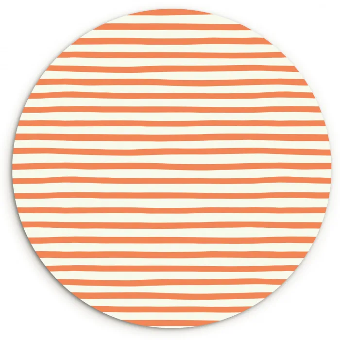 Zee - Dieren - Rood - Strepen Wandcirkel kunststof plaat 5mm dik klein 188 -3d