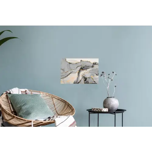 Marmer - Goud - Grijs Muursticker klein -plant