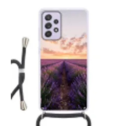 Landschap - Lavendelveld - Paars Hoesje Samsung Galaxy A52 5G met koord klein -3d