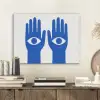 Handen - Twee - Ogen - Blauw PET vilt klein -sfeer1
