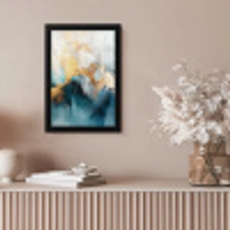 Abstract - Kunst - Gold - Blauw fotolijst zwart zonder passe partout klein -sfeer5