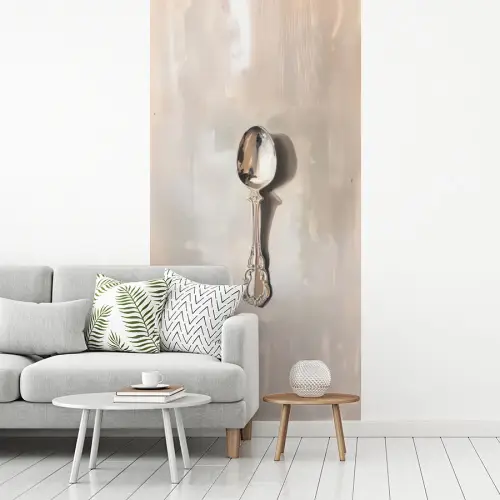 Lepel - Verf - Zilver fotobehang vinyl groot -woonkamer