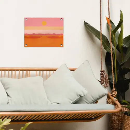 Zon - Abstract - Landschap - Oranje tuinposter los doek klein -sfeer7