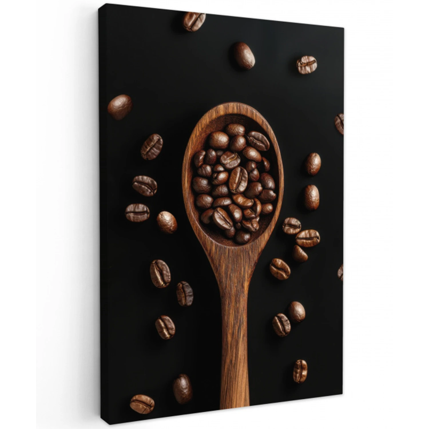 Hout - Zwart - Koffiebonen Tuinposter op houten frame 2 cm dik middel -3d