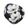 Bloemen - Wit - Abstract Wandcirkel Organisch Aluminium middel -3d