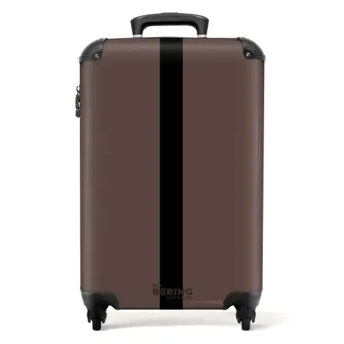 Minimal - Donkerbruin met zwarte streep NBS - Handbagage koffer - Unisex middel -productfoto_recht