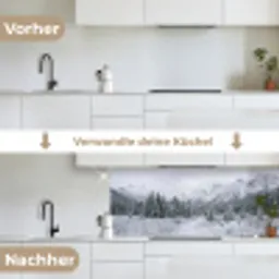 Weg - Bergen - Sneeuw - Naaldbos - Avontuurlijk keuken achterwand 2 middel -voor-na_DE
