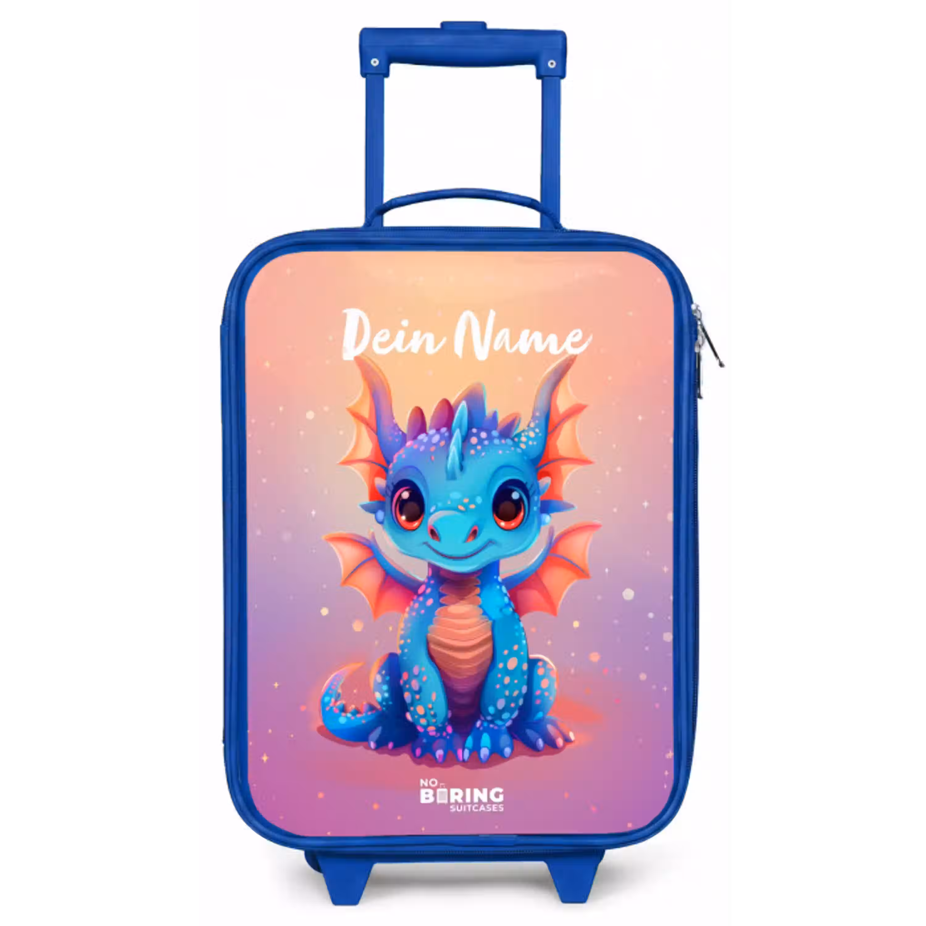 Schattige baby draak Kinderkoffer - Blauw klein -zz3dotto