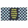Patroon - Geblok - Blauw - Slow down you're doing fine Muismat XXL klein -3d_leeg
