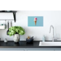 Bolletjes - Schepijs - Hoorntje - Blauw Muursticker klein -keuken