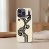 Beige - Lijnen - Golvend -  Abstract Telefoonhoesje iPhone 17 Pro klein -sfeer2