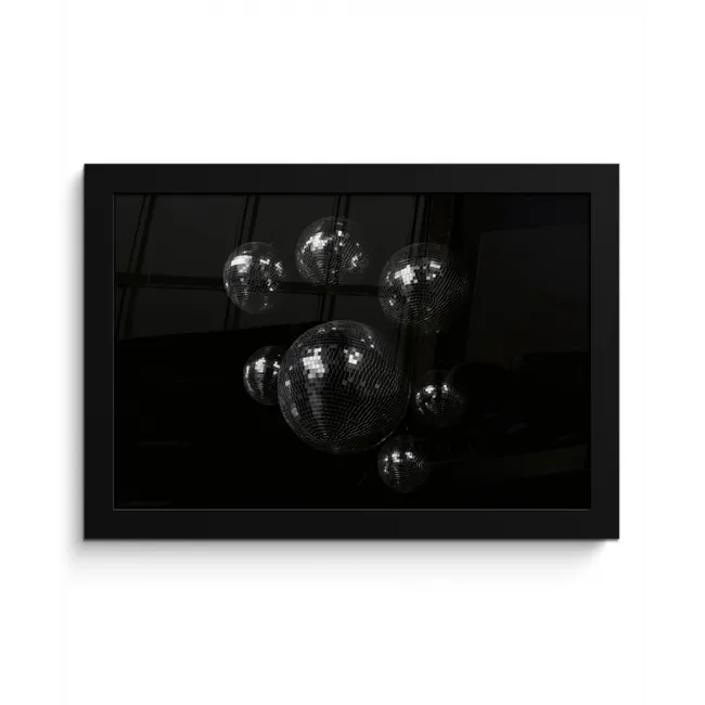 Discoballen - Minimalistisch - Zwart fotolijst zwart zonder passe partout klein -3d