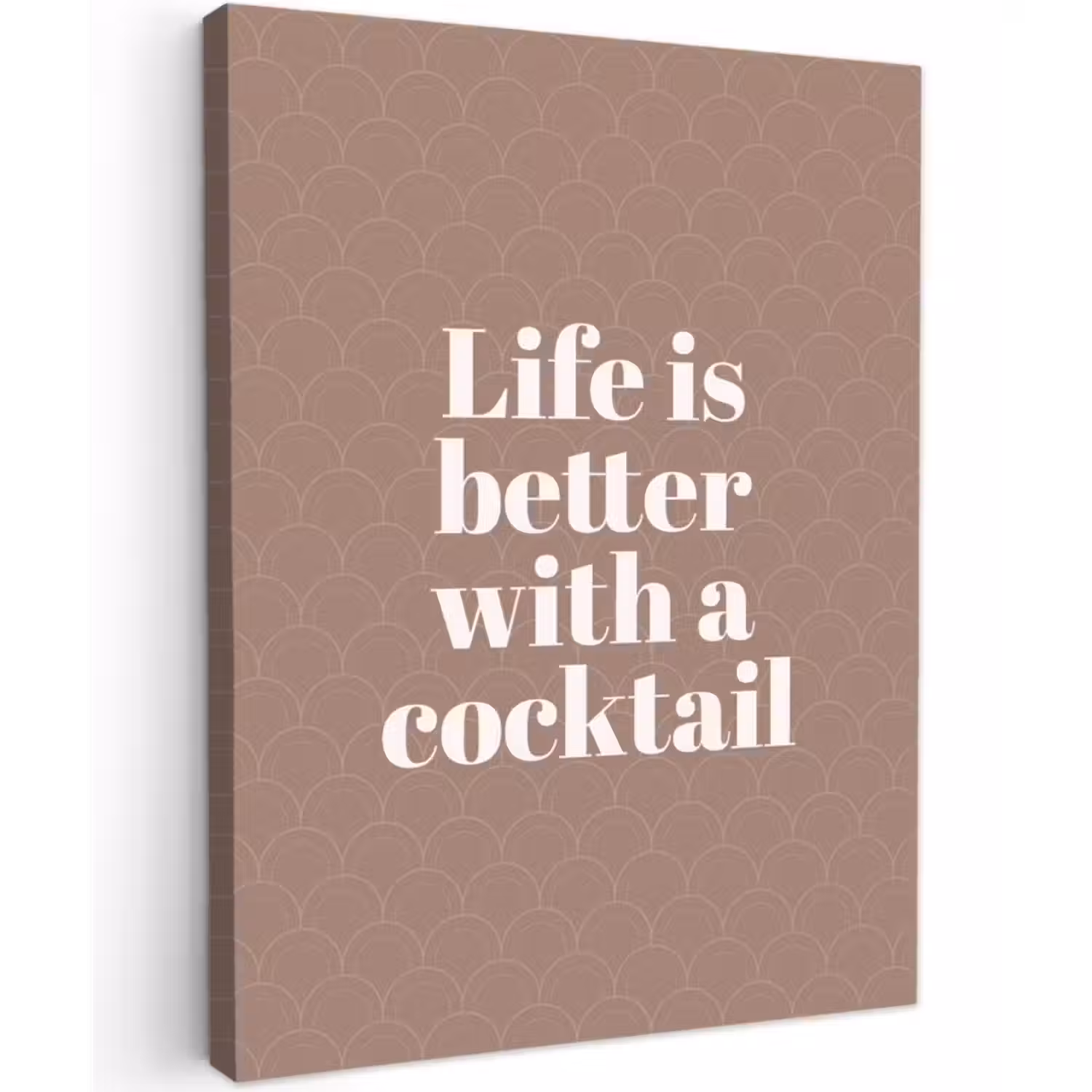 Canvas schilderij - Cocktail - Tekst - Patroon - Wit