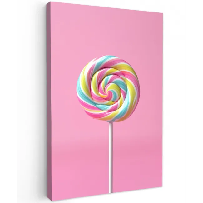 Lolly - Roze - Snoep - Zoet Tuinposter op houten frame 2 cm dik middel -3d
