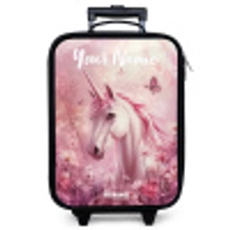 Eenhoorn - Roze - Vlinder - Bloemen Kinderkoffer - Zwart klein -zzz_website3d
