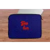 Yes fun - Rood - Blauw - Stippen laptophoes neopreen klein -tafel