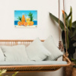 Sinaasappels - Ijsblokjes -  Zee - Illustratie tuinposter los doek klein -sfeer7