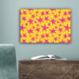 Sterren - Patroon - Roze - Geel canvas 2cm klein 34 -sfeer4
