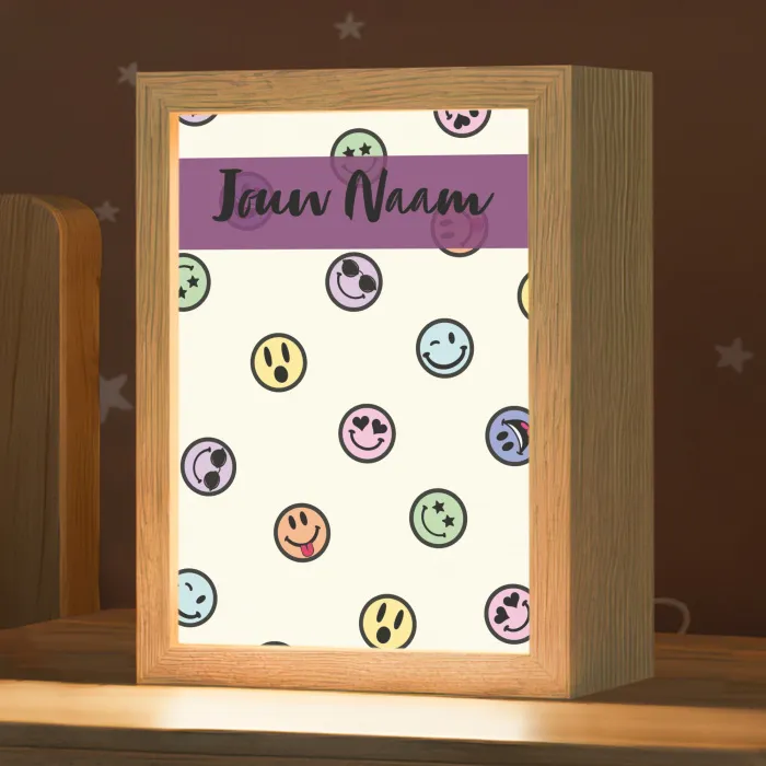 Smileys - Kleurrijk - Grappig Light Box met kabel (Kinderlampje) klein -zzz_3d_website