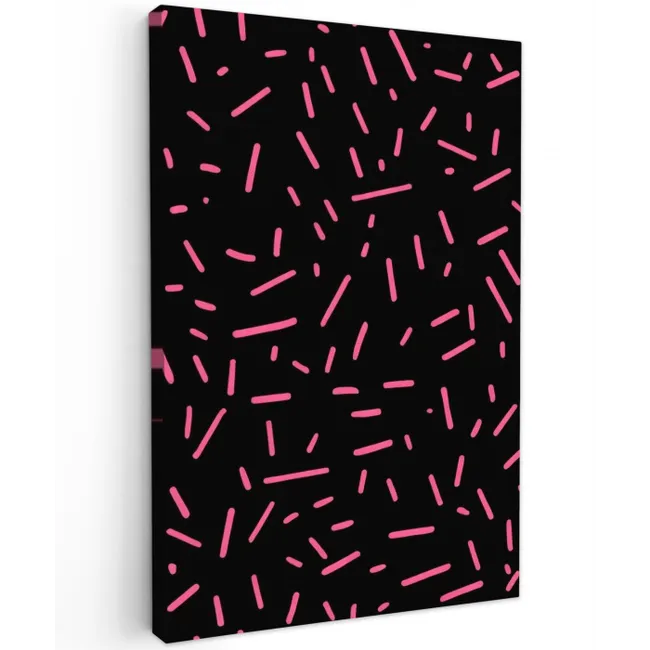 Gaming - Streepjes - Roze - Abstract Tuinposter op houten frame 2 cm dik middel -3d