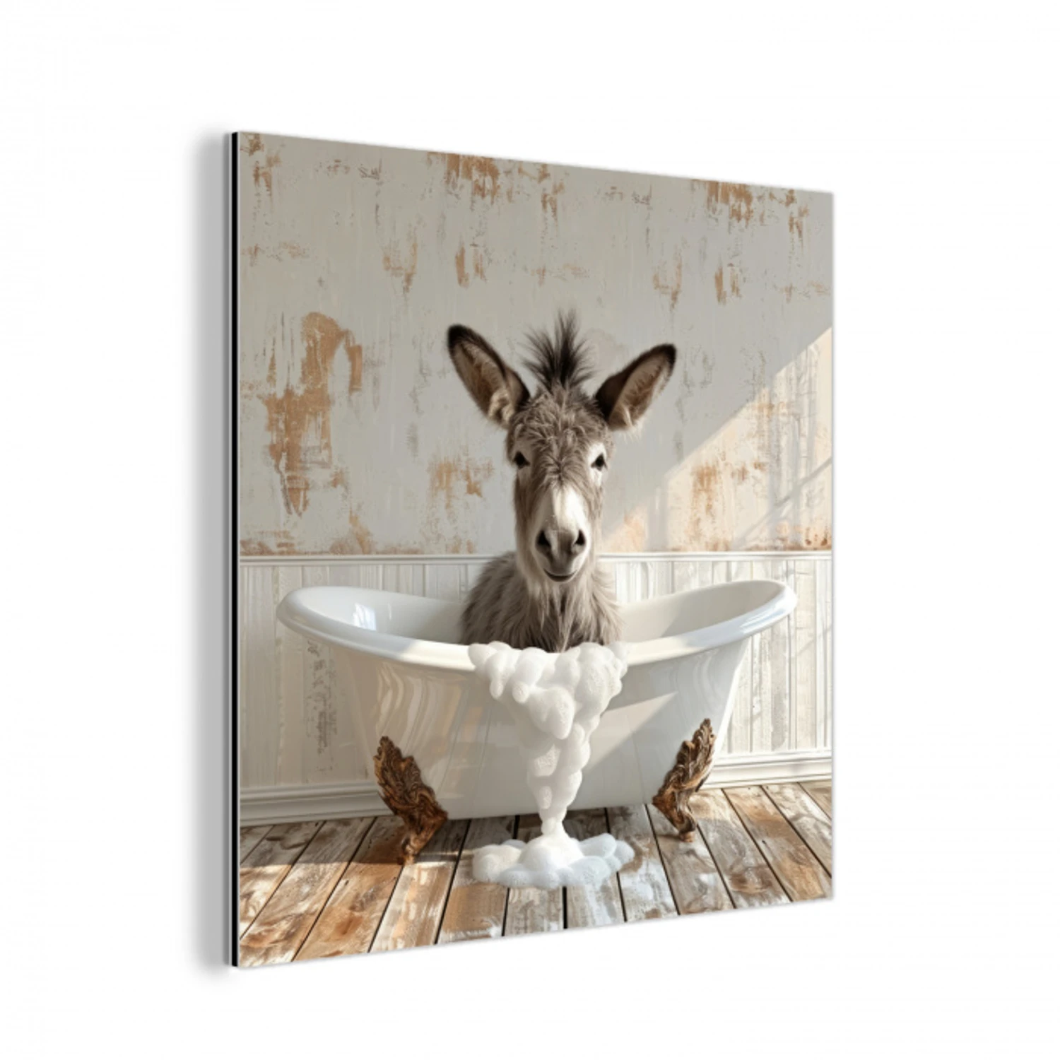 Ezel - Dieren - Badkuip - Schuim aluminium wit klein -3d