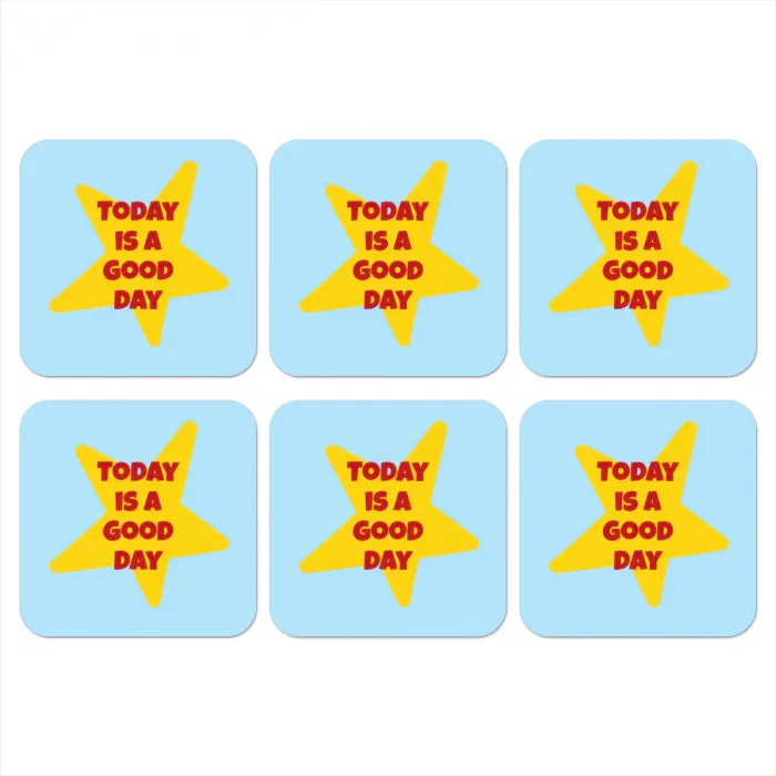 Ster - Today is a good day - Blauw onderzetter kurk middel -3d