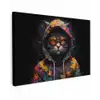 Kat - Jas - Graffiti - Bril - Zwart canvas 2cm klein -z3d