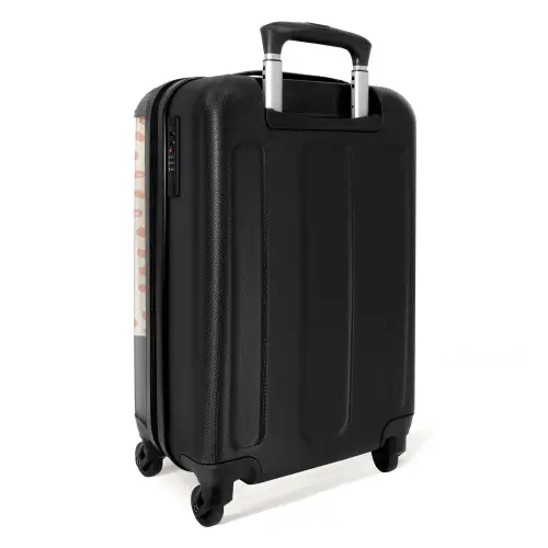Zalmroze vlekken op crèmekleur NBS - Handbagage koffer - Kinderen Unisex middel -achterkant