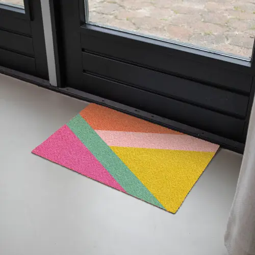 Driehoeken - Kleurrijk - Abstract Deurmat klein -sfeer2