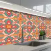 Patroon - Hippie - Oranje keuken achterwand 2 middel 871 -3d_schuin
